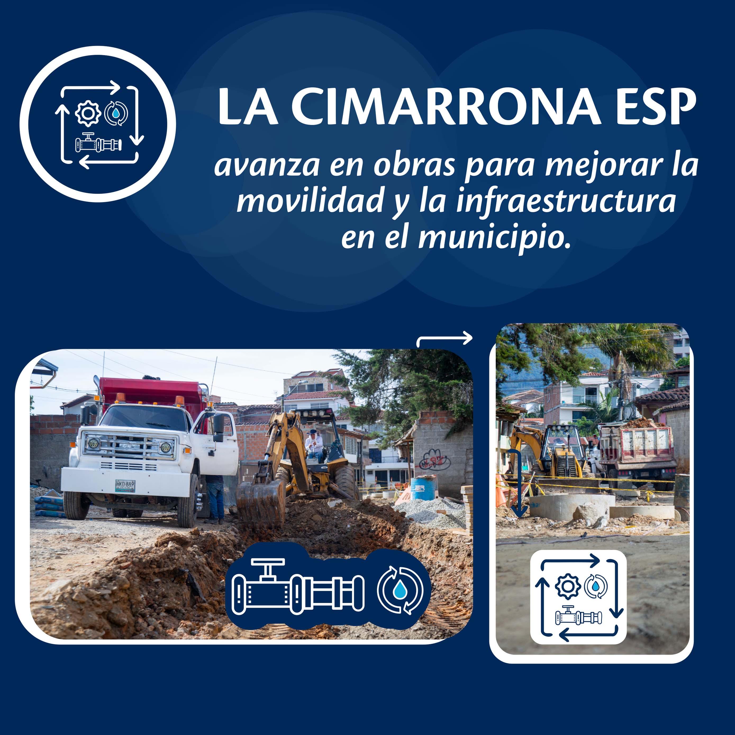 LA CIMARRONA ESP avanza en obras para  mejorar la movilidad  y la infraestructura  en el municipio.