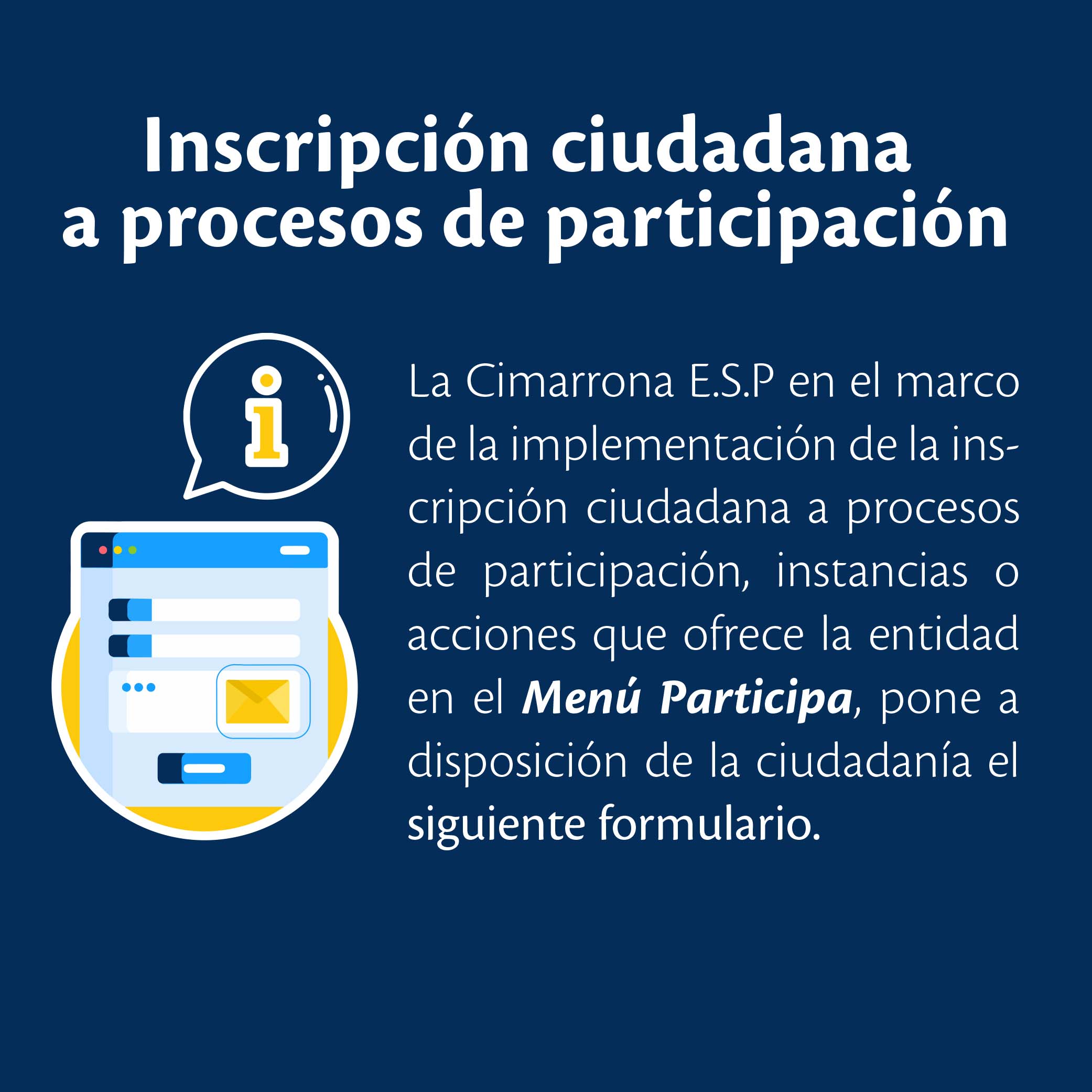 Inscripción ciudadana a procesos de participación